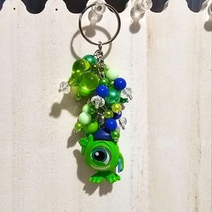 Green Character Keychain with Beads